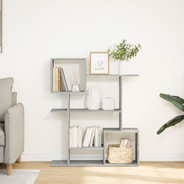 vidaXL Room Divider Bookcase Grey Sonoma 92x29x112 cm Engineered Wood