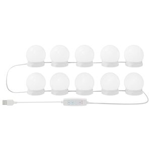 vidaXL Mirror Lights White 4.5 x 4.5 x 4.7 cm Plastic