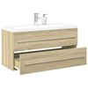 vidaXL 2 Piece Bathroom Furniture Set Sonoma Oak Engineered Wood