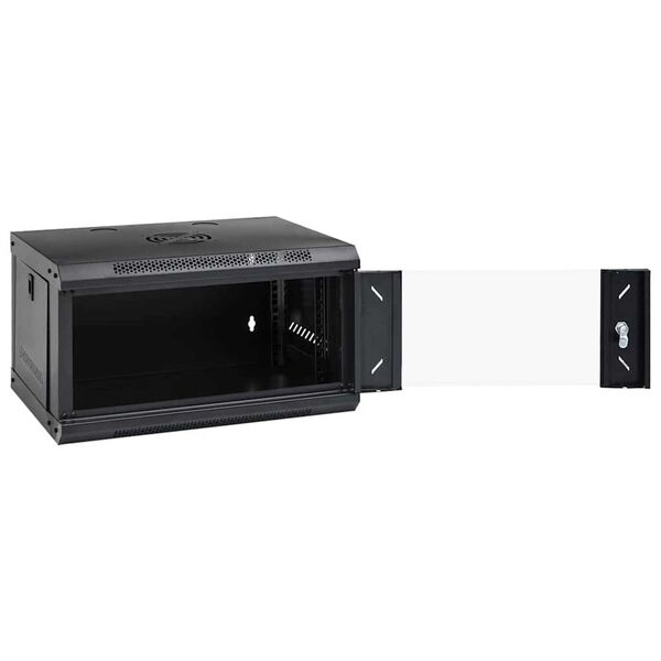vidaXL Network Cabinet with Storage Black 53 x 45 x 30 cm Steel