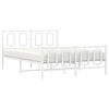 vidaXL Metal Bed Frame without Mattress with Footboard White 135x190cm