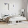 vidaXL Metal Bed Frame without Mattress with Headboard White 180x200cm