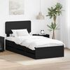 vidaXL Bed Frame with Drawer Black 75 x 190 cm Engineer Wood