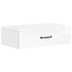 vidaXL Wall-Mounted Side Table High Gloss White 59 x 34.5 x 17 cm