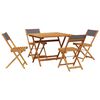 vidaXL 5 Piece Garden Dining Set Anthracite Fabric and Solid Wood