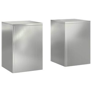 vidaXL Plant Stand 2 pcs Silver 24 x 24 x 35 cm Galvanised steel