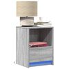 vidaXL Bedside Cabinet with LED Lights Grey Sonoma Engineered Wood