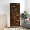 vidaXL Highboard Smoked Oak 69.5x34x180 cm Engineered Wood