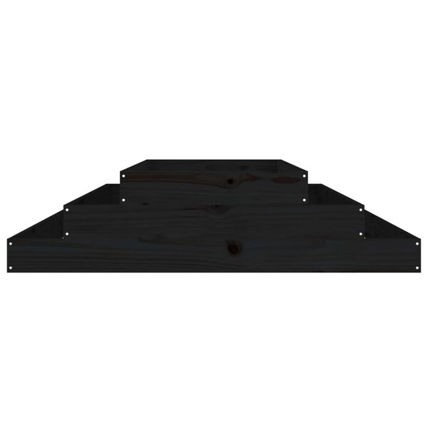 vidaXL Planter Black 110x110x27 cm Solid Wood Pine