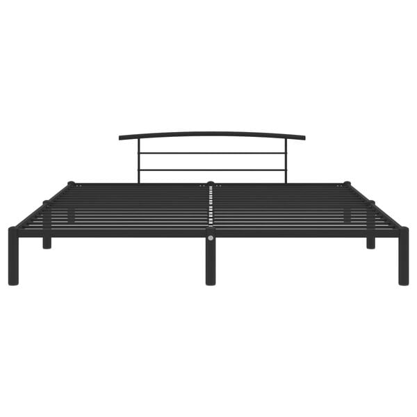 vidaXL Bed Frame without Mattress Black Metal 180x200 cm Super King