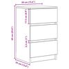 vidaXL Bedside Cabinet with 3 Drawers White 39x35x65 cm