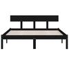 vidaXL Bed Frame without Mattress Black Solid Wood Pine King Size