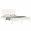 vidaXL Bed Frame without Mattress White King Size Solid Wood Pine