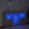 vidaXL Sideboard with LED Lights Concrete Grey 181.5x37x100 cm