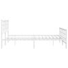 vidaXL Metal Bed Frame without Mattress with Footboard White 150x200cm