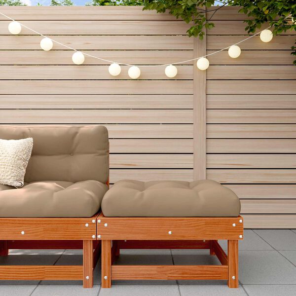 Garden Footrest Solid Pine Wood Wax Brown 61 x 60.5 x 30 cm