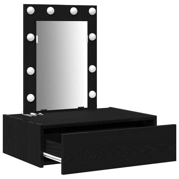 vidaXL Dressing Table Black 60 x 40 x 70 cm Engineered Wood