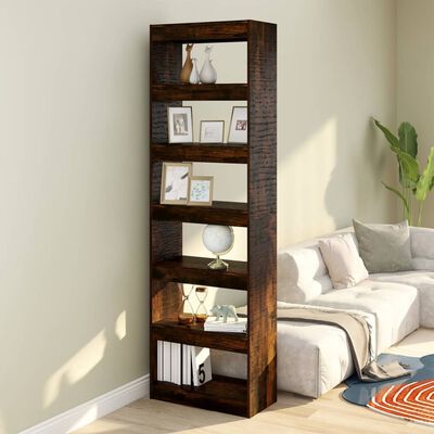 vidaXL Book Cabinet/Room Divider Smoked Oak 60x30x198 cm