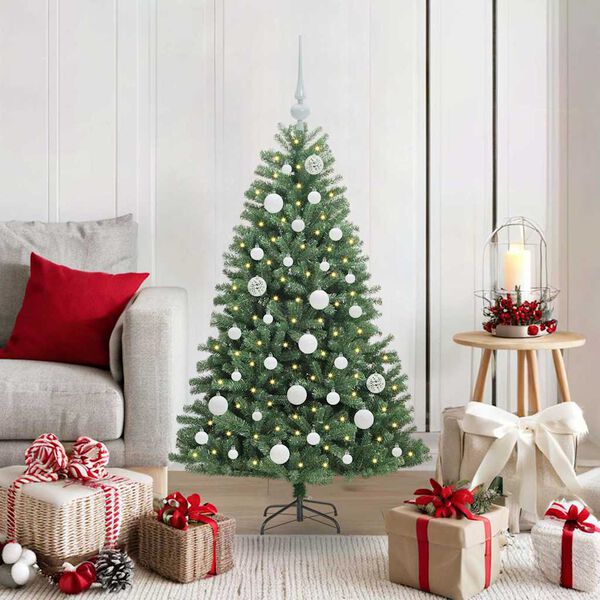 vidaXL Artificial Hinged Christmas Tree Green 120 cm PVC and Metal