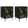 vidaXL Bedside Cabinet RHENEN 2 pcs Black Oak 36 x 33 x 51 cm