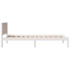 vidaXL Bed Frame White 90 x 190 cm Solid Pine wood