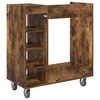 vidaXL Golf Cabinet with Wheel Plain Smoked Oak 90 x 45 x 98 cm