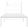 vidaXL Metal Bed Frame without Mattress with Headboard White 90x200cm