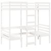vidaXL Loft Bed Frame with Desk and Chairs White 90x200cm Solid Wood Pine