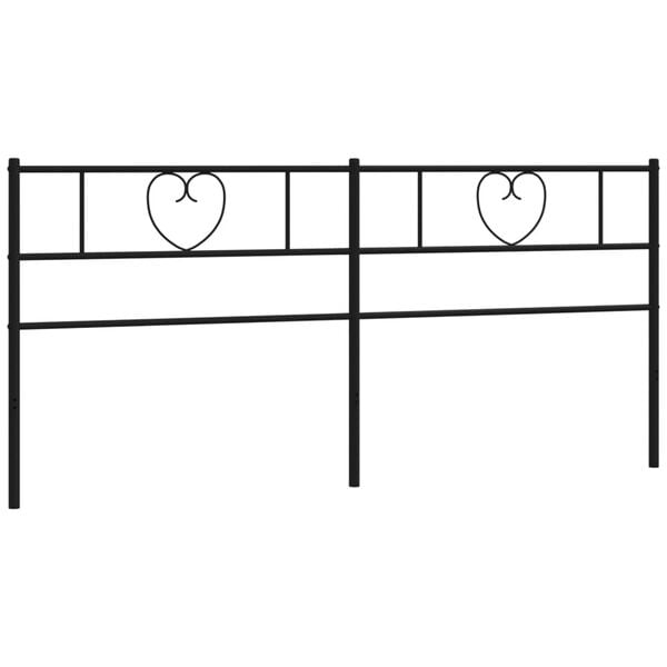 vidaXL Metal Replace Headboard Black 200 cm
