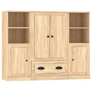 vidaXL Highboards 3 pcs Sonoma Oak Engineered Wood