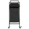 vidaXL Laundry Basket 3 Compartments with Wheels Black Oak