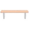 vidaXL Basin Shelf Wall Mounted Steel and Solid Wood Beech