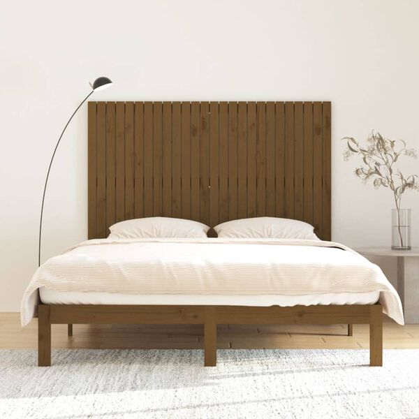 vidaXL Wall Headboard Honey Brown 166x3x110 cm Solid Wood Pine