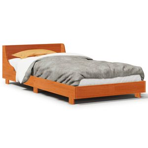 vidaXL Bed Frame without Mattress Wax Brown 100x200 cm Solid Wood Pine