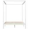 vidaXL Canopy Bed Frame without Mattress White Solid Wood 180x200 cm Super King