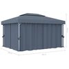 vidaXL Gazebo with Curtain&LED String Lights 4x3 m Anthracite