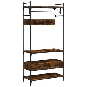 vidaXL Wardrobe with Drawers Smoked Oak 89x39x184,5 cm Engineered Wood