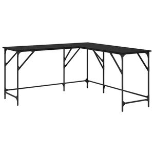 vidaXL Desk Black Oak Engineered Wood 149 x 149 x 75 cm