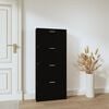 vidaXL Shoe Cabinet Black 59x17x150 cm Engineered Wood