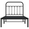 vidaXL Metal Bed Frame without Mattress with Headboard Black 90x200cm