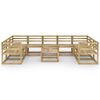 vidaXL 10 Piece Garden Lounge Set Green Impregnated Pinewood