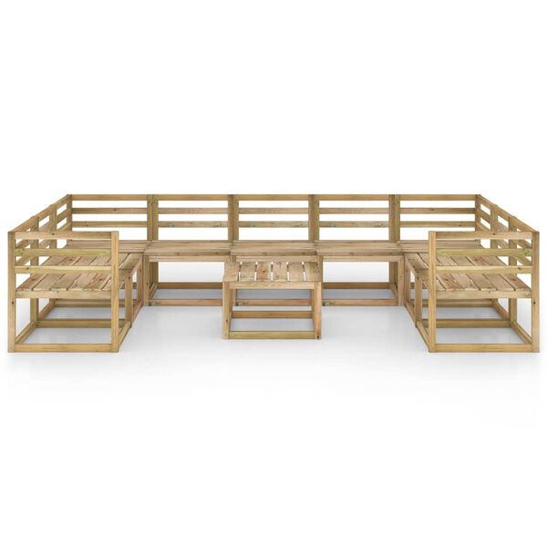 vidaXL 10 Piece Garden Lounge Set Green Impregnated Pinewood