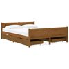 vidaXL Bed Frame without Mattress Honey Brown Solid Wood 140x200 cm (322113+2x321987)