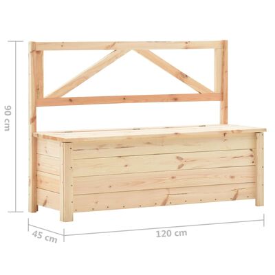 vidaXL Storage Bench 120 cm Solid Pine Wood