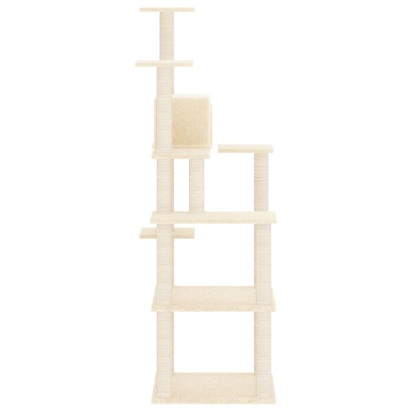 vidaXL Cat Tree with Sisal Scratching Posts Cream 153 cm