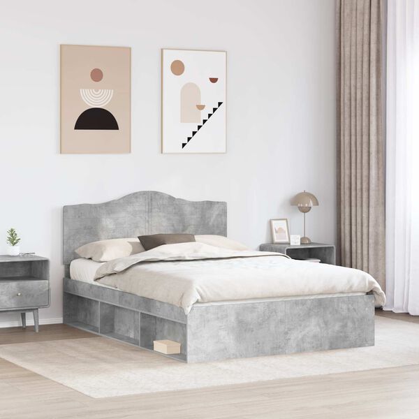 vidaXL Bed Frame Concerte Grey 150 x 200 cm Solid Pine Wood