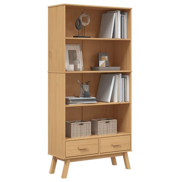 vidaXL Bookcase 4-Tier OLDEN Brown Solid Wood Pine