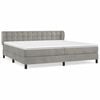 vidaXL Box Spring Bed with Mattress Light Grey 200x200 cm Velvet