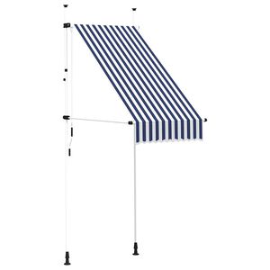 vidaXL Manual Retractable Awning 100 cm Blue and White Stripes