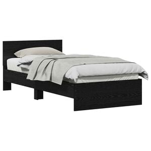 vidaXL Bed Frame with Headboard Black Oak 75 x 190 cm Engineered Wood